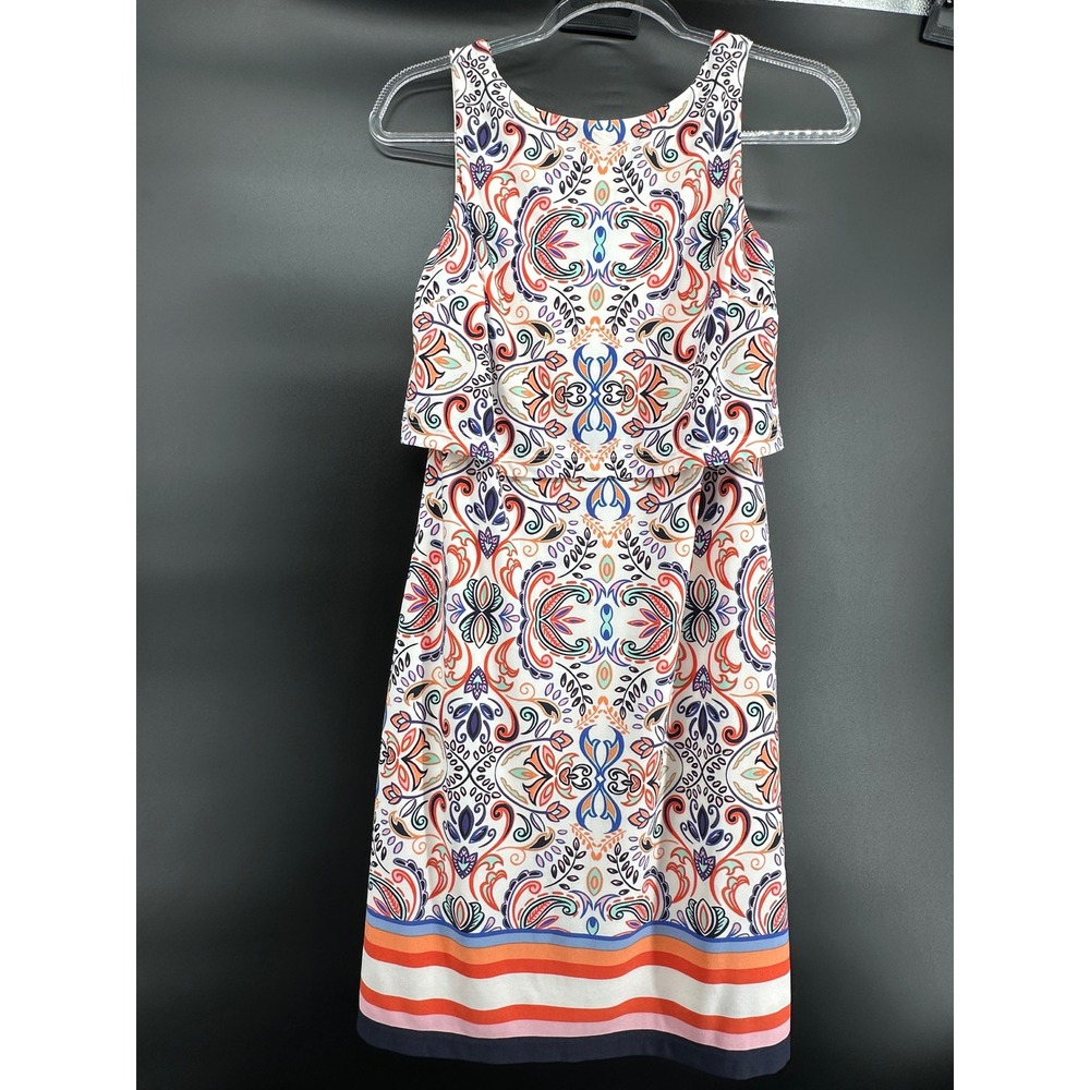 Vince‎ Camuto Womens Paisley Popover Sheath Dress Multicolor Size 2 Sleeveless